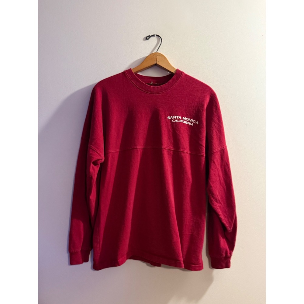 Santa Monica California Spirit Jersey Long Sleeve Shirt Red Retro Oversized XL